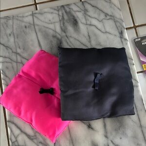 Gently Used Pink and Black Satin Pillow Set for small dogs